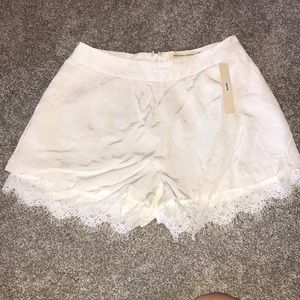 High Waisted White Lace Shorts